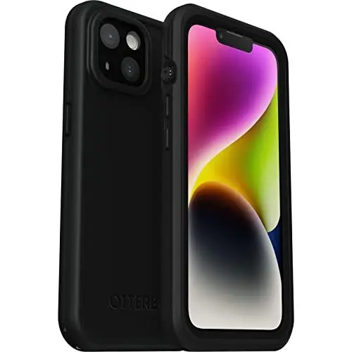Produktbild: OtterBox Fre Hülle für iPhone 14, mit MagSafe, Wasserdicht (IP68), stoßfest, schmutzabweisend, schlanke Hülle mit integriertem Displayschutz, 5X getestet nach Militärstandard, Schwarz