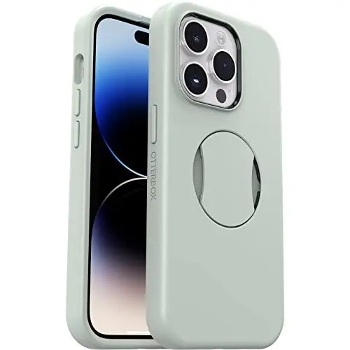 Produktbild: OtterBox OtterGrip Symmetry Hülle für iPhone 14 Pro für MagSafe, Sturzsichere, schützende Hülle mit eingebautem Griff, 3X getestet nach Militärstandard, Antimikrobieller Schutz, Grün