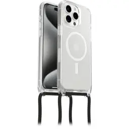 Produktbild: OtterBox React Necklace Hülle mit MagSafe für iPhone 15 Pro Max, ultraschlanke, schützende Hülle mit Verstellbarer und Abnehmbarer Handykette, Getestet nach Militärstandard, Transparent