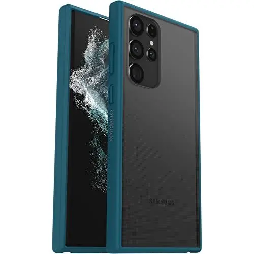Produktbild: OtterBox Sleek Hülle für Galaxy S22 Ultra, stoßfest, sturzsicher, ultraschlank, schützende Hülle, Getestet nach Militärstandard, Transparent/Blau, Keine Einzelhandelsverpackung