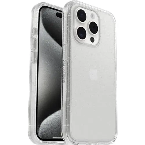 Produktbild: OtterBox Symmetry Clear Hülle für iPhone 15 Pro, sturzsicher, schützende Hülle, 3X getestet nach Militärstandard, Stardust