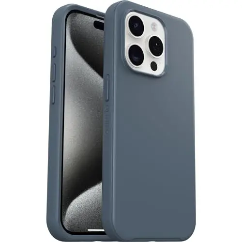 Produktbild: Otterbox Symmetry für MagSafe Hülle für iPhone 15 Pro, stoßfest, sturzsicher, schützende dünne Hülle, 3X getestet nach Militärstandard, Blau