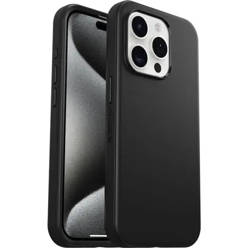 Produktbild: OtterBox Symmetry für MagSafe Hülle für iPhone 15 Pro, stoßfest, sturzsicher, schützende dünne Hülle, 3X getestet nach Militärstandard, Schwarz