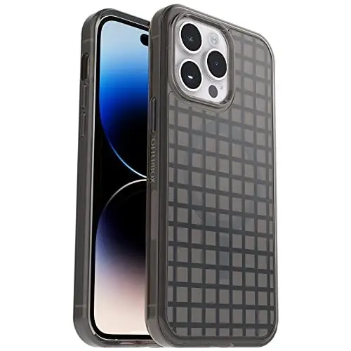 Produktbild: OtterBox Symmetry+ transparente Hülle für iPhone 14 Pro Max für MagSafe, stoßfest, sturzsicher, schützende dünne Hülle, 3X Window Pane Black