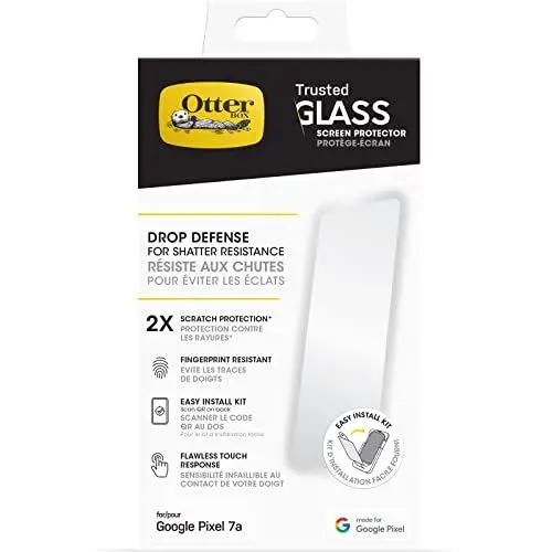 Produktbild: OtterBox Trusted Glass Displayschutz für Google Pixel 7a gehärtetes Glas, x2 Schutz vor Brüchen, Kratzern und Stürzen