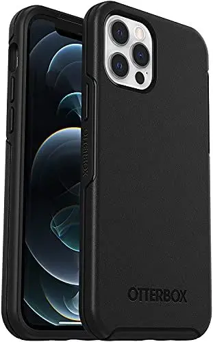 Produktbild: OtterBox Symmetry Hülle für iPhone 12 / iPhone 12 Pro, sturzsicher, schützende dünne Hülle, 3X getestet nach Militärstandard, antimikrobieller Schutz, Schwarz