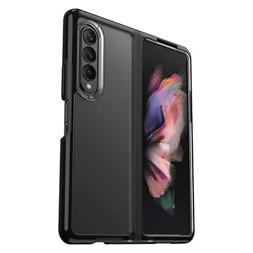 Produktbild: OtterBox für Galaxy Z Fold3 5G, Schlanke und raffinierte Zweiteilige Sturzschutz Hülle, Symmetry Flex Series - Transparent/Schwarz