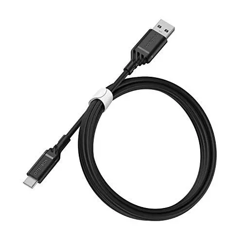 Produktbild: OtterBox verstärktes USB-A auf USB-C Kabel, Ladekabel für Smartphone und Tablet, Ultra-Robust und getestet auf Biegsamkeit und Flexibilität, 1M, Schwarz