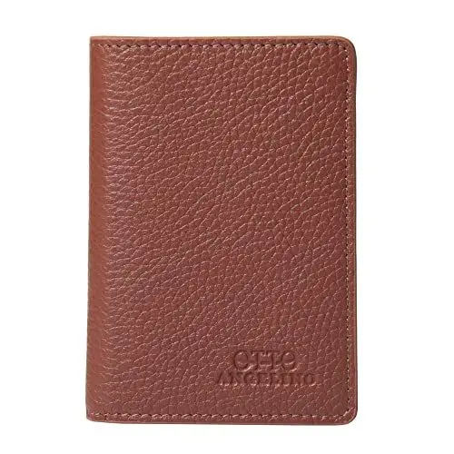 Produktbild: Otto Angelino Bifold Echtleder Geldbörse – Reisepass-Stil – ID, Bankkarten, Bargeld, RFID-Blockierung – Unisex