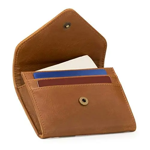 Produktbild: Otto Angelino Münz- und Kreditkarten-Organizer aus Leder – RFID-Blockierung – Unisex - Hellbraun