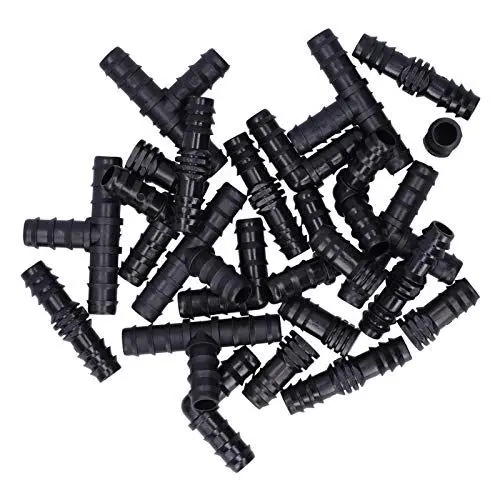 Produktbild: OUCRIY 24 Teile/Satz Tropfbewässerung Fitting Kit 1/2 Schlauch Widerhaken Anschlüsse für Garten Gewächshaus