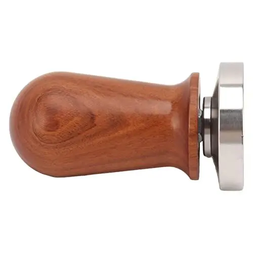 Produktbild: OUCRIY Kaffeestampfer mit Flacher Edelstahlbasis, Holzgriff, Kaffeepulverpresse, Stopfwerkzeug (58mm)