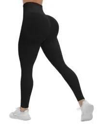 Produktbild: OUDOTA Leggings Damen Scrunch Sportleggins Blickdicht Push Up Sporthose Seamless High Waist Yoga Hose Gym Leggins für Sport & Alltag Schwarz,S