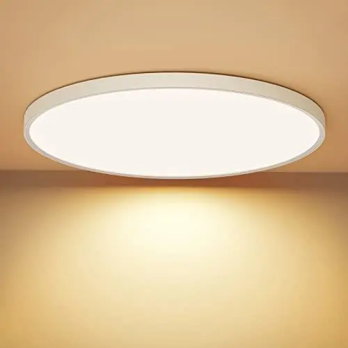 Produktbild: OUILA LED Deckenleuchte Flach Rund - Deckenlampe LED 24W 3000K 2400LM IP44 Wasserdichte Badezimmer lampe, Küchenlampe Deckenleuchte Warmweiß für Küche Bad Schlafzimmer Flur Keller, Durchmesser 30cm