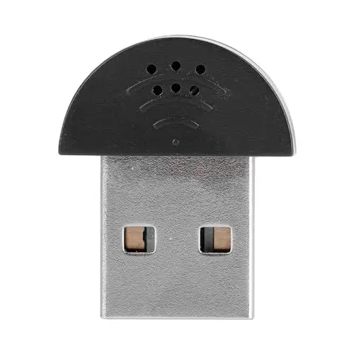 Produktbild: Ouitble Mini-Mikrofon USB 2.0 Mikrofon Sprachmikrofon Audio MIC Adapter Plug-and-Play für PC Laptop und Desktop-Computer (Schwarz)