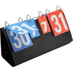 Produktbild: OUKENS Anzeigetafel, 6-stellige Sportanzeigetafel Seiten Flippen Sportwettbewerb Anzeigetafel für Basketball Badminton Tischtennis, Tragbare Tisch-Scoreboard