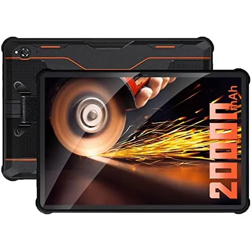 Produktbild: OUKITEL RT2 Outdoor Tablet Android 12, Tablet 10.1 Zoll, 20000mAh große Akku Robust Tablet PC, 8GB RAM + 128GB ROM(1TB Erweiterbar), IP68 Wasserdicht Tablet Dual SIM 4G LTE,5G-WiFi, OTG-Orange