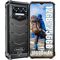 Produktbild: OUKITEL WP38 Outdoor Handy - 10600mAh 12GB+256GB Outdoor Smartphone Ohne Vertrag 6,52 Zoll 13MP+5MP Kamera Android 13 baustellenhandy 4G Dual SIM IP68/NFC/OTG/GPS/Face ID