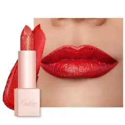 Produktbild: OULAC Feuchtigkeits Glanz Lippenstift Rot, Schimmernder Lippenstift mit Glänzender Oberfläche, Cremige Textur, Lippenpflege Lippenstift für Feuchtigkeitsspendende Lippen, Vegan (02) Red Coral