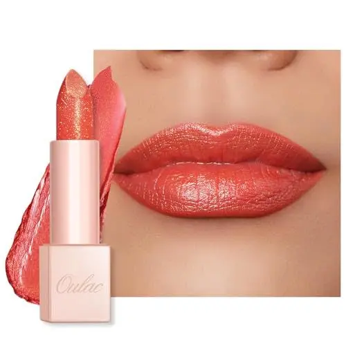 Produktbild: OULAC Koralle Feuchtigkeits Glanz Lippenstift, Diamant-Reflexion Partikeloberfläche, Feuchtigkeitsspendende Formel, Feuchtigkeit und Glanz für die Lippen,Vegan und Glutenfrei (04) Sunrise