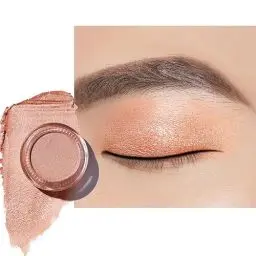 Produktbild: OULAC Lidschatten Pfirsich Nackt | Hochpigmentierter Feine Textur | Wasserfest & Langlebig | Metallisch Satinierte Finish Augen-Makeup | Vegan | 06g (O10) Sahara Gold
