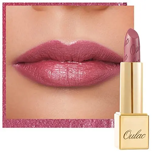 Produktbild: OULAC Lippenstift Metallic Glanz Finish, Rosa Farbtöne, Hochpigmentierter, Kein Körniges Gefühl, Langlebig, Feuchtigkeitsspendende Formel, Vegan, 4.3g, (01) Cosmopolis