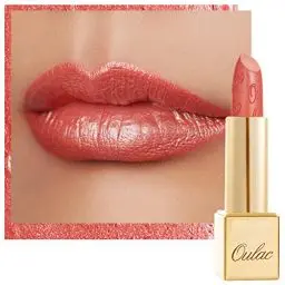 Produktbild: OULAC Lippenstift Metallic Glanz Finish, Koralle Glitzer Lippenstift mit Lang Anhaltendem 3D-Glanz, Intensive Farbe, Cremige und Feuchthaltende Formel, Vegan, 4.3g, (06) Nemo Go Home