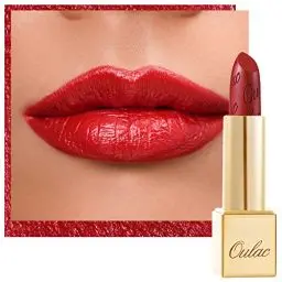 Produktbild: OULAC Lippenstift Metallic Glanz Finish, Roter Glitter Lippenstift mit Lang Anhaltendem 3D-Glanz, Intensive Farbe, Cremige und Feuchthaltende Formel, Vegan, 4.3g (12) Cherry Bomb