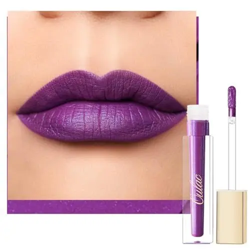 Produktbild: Oulac Kussechter Glitzer Lippenstift Violett - Flüssiger Langanhaltender Lippenstifte, Wasserfest, Lila Mattem Schimmern Finish, Intensive Farbe, Hydratisierte Lippen, Vegan, 4.5ml, (MS04)