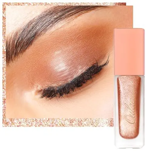 Produktbild: Oulac Glitzer Lidschatten Flüssig Lidschatten| Liquid Eyeliner mit feinem Funkeln| Glitzer Finish Glattes Schimmer Augen Make-up| Vegan& Cruelty-Free, 6.8g (O10)