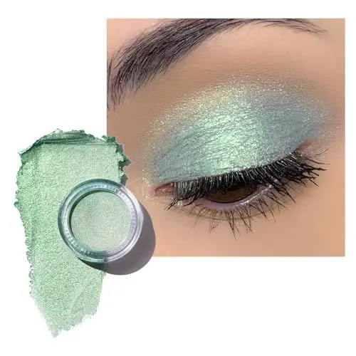 Produktbild: Oulac Glitzer Lidschatten Mintgrün | Hochpigmentierter Feine Textur | Wasserfest & Langlebig | Metallisch schimmernde Finish | Verblendbar & Faltenfreies Augen-Makeup | Vegan & Cruelty-Free | 06g (16)