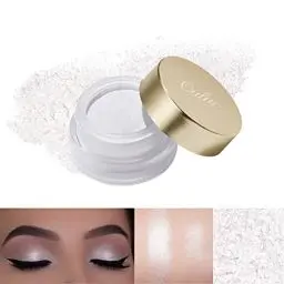 Produktbild: Oulac Glitzer Lidschatten weiß| Lidschatten & Highlighter Duo| Glitzer Schmink| Wasserfest & Langlebig| Glitzer Finish| Verblendbares & faltenfreies Augen-Makeup| Vegan |06g (01)