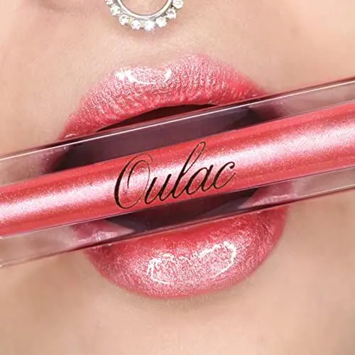 Produktbild: Oulac Lipgloss Glänzend - Flüssiger Lippenstift 3D Glanz Finish Feuchtigkeit Lipgloss Durchsichtig Glitzer mit Rosendamascena Blütenextrakt, Lippenpflege für Trockene Lippen, 4.5ml, Kühles Rosa (C06)