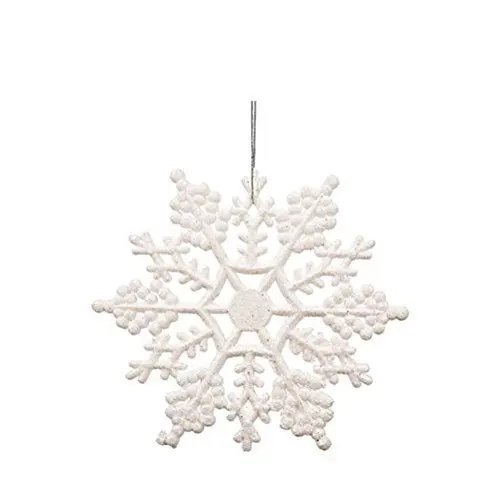 Produktbild: OULII 12 Stücke Schneeflocken zum Aufhängen Weihnachtsbaumschmuck Christbaumanhänger Weihnachtsdekoration Fenster Anhänger (weiß)