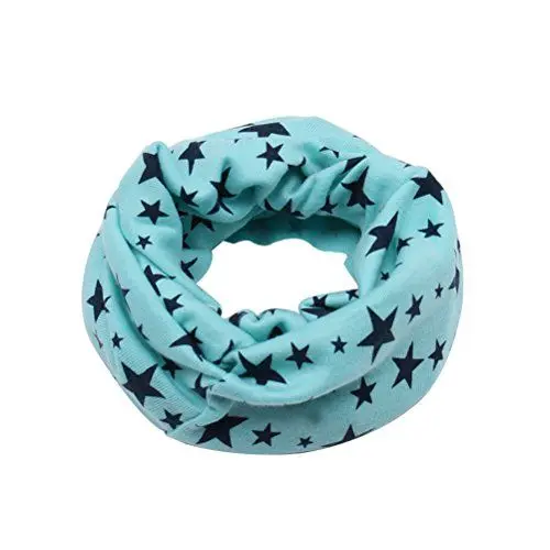 Produktbild: OULII Kinder Halstuch Schal Winter warm Schlauchschal Sterne gedruckt Mädchen Jungen Halswärmer in verschiedenen Farben (Blau)