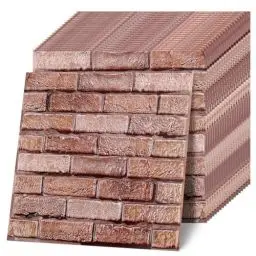 Produktbild: Oungy 20 Stück 3D Wandpaneele Selbstklebend 30 × 30 cm PU Steinpaneele Wandverkleidung Innen Steinoptik Selbstklebend Roter Ziegelstein 3d Wandpaneele für Wohnzimmer,Schlafzimmer,Küche