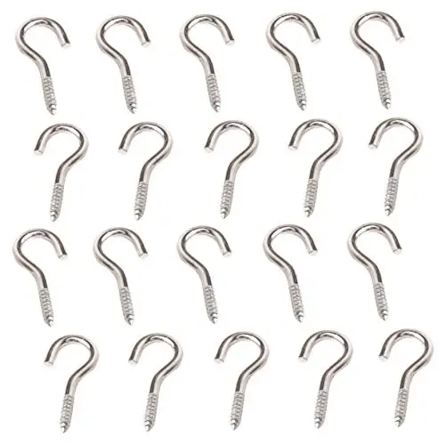 Produktbild: OUNONA 100St Schraubhaken aus Metall Outdoor-Haken schwere Schraubhaken große Schraubhaken Deckenhaken Utility-Haken hooks hackenleiste vernickelte Schraubhaken Ösenhaken schrauben
