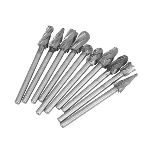 Produktbild: OUNONA 10St Betonbohrer werkzeug-set stechbeitel schanierbohrerset woodcraft Hartmetallbohrer für gehärteten Stahl Bleistiftschleifer Holzschnitzereibits Metallbohrer für Stahl Silver