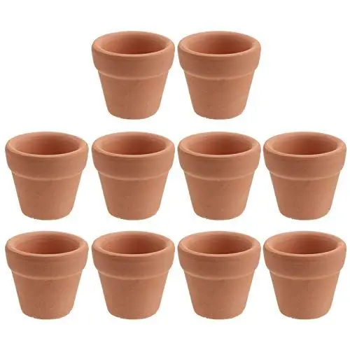 Produktbild: OUNONA 10 Stucke Kleine Tontöpfe,Tontopf Klein,Blumentopf,Töpfe Pflanztöpfe Übertöpfe versch, Runder Anzuchttöpfe, Terracotta Blumentopf with Drainage Hole (3x3cm)