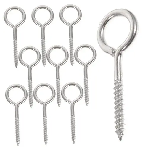 Produktbild: OUNONA 10st Augenhöhle Schrauben Schwerlast-schraubösenhaken Ösenhaken Schrauben Ösenhaken Für Den Innenbereich Ösenhaken Für Den Außenbereich Bild Haken Galvanisiertes Eisen Silver