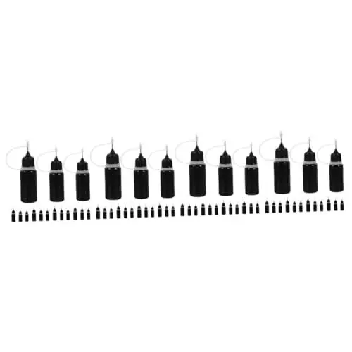 Produktbild: OUNONA 120 Stk Flasche Mit Nadelspitze Flasche Maschinenöl Leere Flasche Leimflasche Kleine Ölfläschchen Flaschen Für Farbe Leere Ölflasche Flüssigkleber Flasche Rostfreier Stahl Black