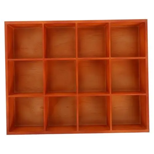 Produktbild: OUNONA 12 Aufbewahrungsbox mit mehreren Fächern Schrankorganisation Essenstablett aus Holz Krawatten-Organizer für Männer Schal-Organizer Sockenorganisatoren hölzern Chocolate