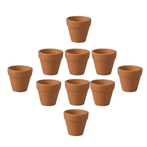 Produktbild: OUNONA 12 stücke Mini Terrakotta Topf Ton Keramik Pflanzer Kaktus BlumentöPfe Sukkulenten Kindergarten Töpfe 3x3 cm