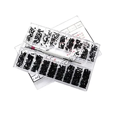 Produktbild: OUNONA 18 Miniatur-schraubensatz Aus Kohlenstoffstahl 18 Arten Von Flachen Versenkten Kleinen Schraubenboxen Für Reparaturen