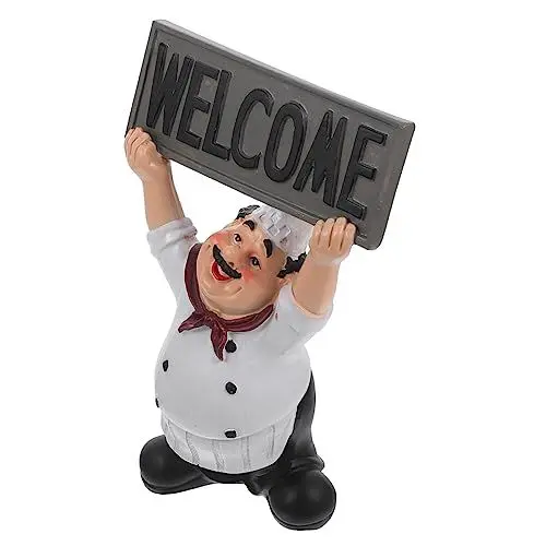 Produktbild: OUNONA Chef Products Decor – 1 Stück Kreatives Harz-koch-Ornament Realistische Harz-koch-Figur Perfektes Dekorationsobjekt Für Zuhause