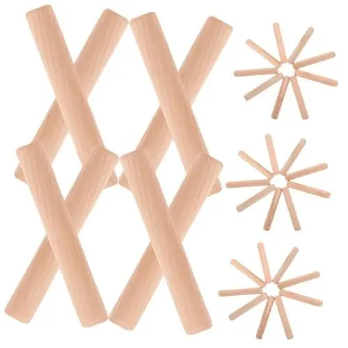 Produktbild: OUNONA 1 Einsteck- und Zapfenstecker kreativität kreativekraft Abgeschrägte Enden des Passstifts geriffelte Holzdübel zum Basteln Möbeldübelstifte in loser Schüttung Schüttgut Zubehör