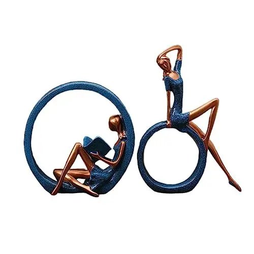 Produktbild: OUNONA 1 Paar Yoga-Statue Statue des Lesenden Mädchens Yoga-göttin-statuen Lesemädchen-Desktop-Ornamente Figur Einer Lesenden Frau Spirituelles Heim Damenstatue Haushalt Büro