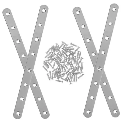 Produktbild: OUNONA Flachplattenverbinder 4-teilig Gerade Halterungen Aus Edelstahl Für Schwebende Regale Tüllen-basisstützplatte
