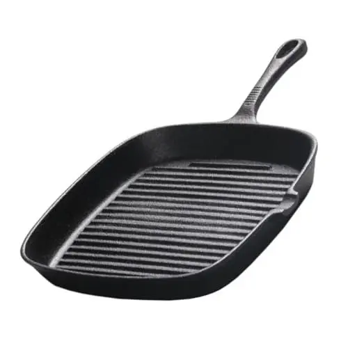 Produktbild: OUNONA Steakpfanne Aus Gusseisen Antihaftbeschichtete Bratpfanne 24 X 24 Cm Quadratische Pfanne Zum Kochen Im Freien Zu Hause