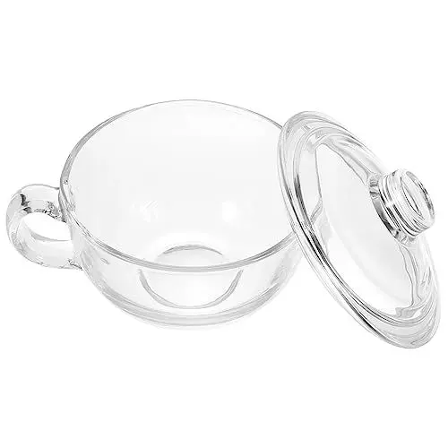 Produktbild: OUNONA 1stk Glaskugel Snackschale Aus Glas Tasse Milchbecher Aus Glas Yorgut-becher Aus Glas Klare Trinkgläser Glas Mit Deckel Gewürzgerichte Parfaitbecher Keks Obst